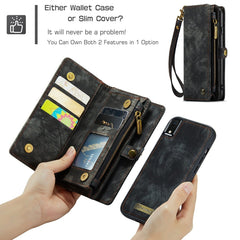 For iPhone XR CaseMe Detachable Multifunctional Horizontal Flip Leather Case with Card Slot & Holder & Zipper Wallet & Photo Frame, For iPhone XR, For iPhone XR