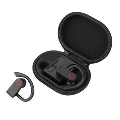 JHO-A9 TWS Wireless Hanging Ear Type Bluetooth Earphone with Charging + Storage Integrated Zipper Bag, Support Voice Control, JHO-A9