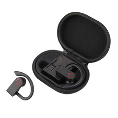 JHO-A9 TWS Wireless Hanging Ear Type Bluetooth Earphone with Charging + Storage Integrated Zipper Bag, Support Voice Control, JHO-A9
