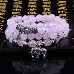 Fashion Jewelry Accessory Garnet Beads Bracelet, White Jade, Pink Crystal & Cat, Pink Crystal & Elephant & Fish, Red Agate & Elephant, Red Agate & Pi Xiu, Violitde, Garnet, Blue Sandstone & Calabash, Red Agate & Buddha Head, Aquamarine & Longevity Lock