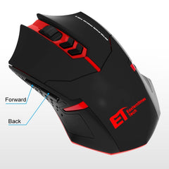 ET X-08 7-keys 2400DPI 2.4G Wireless Mute Gaming Mouse with USB Receiver & Colorful Backlight