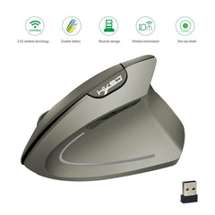 HXSJ T24 6 Buttons 2400 DPI 2.4G Wireless Vertical Ergonomic Mouse with USB Receiver, 6 Buttons T24 Black, 6 Buttons T24 Grey
