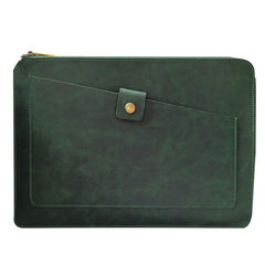 Universal Genuine Leather Business Zipper Laptop Tablet Bag For 15.4 inch and Below, 15.4 inch