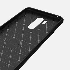 For LG G7 ThinQ Brushed Texture Carbon Fiber Shockproof TPU Protective Back Case, For LG G7 ThinQ