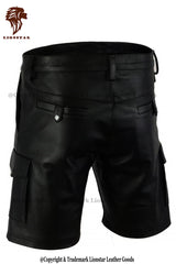 Men's King Sheepskin Leather Shorts | Premium | Black | Club & Gay Gear