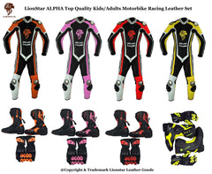 Kids Junior Motorcycle Racing Suit | 4 Colors CE-Approved | Children's Cowhide Racing Leathers