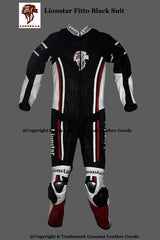Fitto Black Leather Racing Suit Full Set: CE Armor & Speed Hump (Kids/Adults)