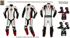 Fitto Kids Full Racing Set | Suit + Boots + Gloves | 4 Colors | CE-Approved Cowhide