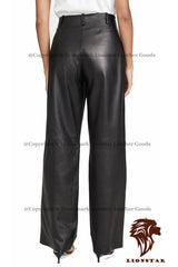 Women's Pencil Sheepskin Leather Trousers | Premium Black Slim Fit | Tailored Professional | Belt Options