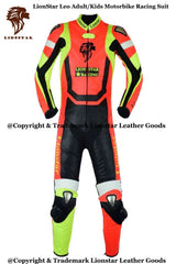 Red Cowhide Motorcycle Racing Suit | CE-Approved Kids & Adults Racing Leathers | Professional Grade