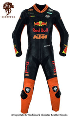 Red Bull Racing Style One-Piece Suit | Orange & Black Cowhide | CE-Approved Kids & Adults