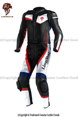 Silverton Premium Motorcycle Racing Suit | Black & Silver Cowhide | CE-Approved Kids & Adults