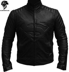 Men's Superman "S" Logo Sheepskin Biker Jacket | Premium Leather | Red & Black Options