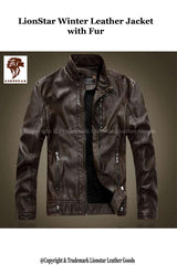 Men's Hero Winter Leather Jacket with Fur | Premium Cowhide | Black/Brown | Warm & Stylish