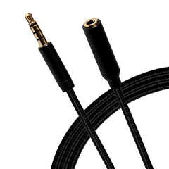 Maplin 3.5mm Aux Stereo 4-Pole Jack Plug to 3.5mm Female Jack Extension Cable - Black, 3m