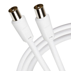 Maplin TV Aerial Cable Coaxial RF Male to RF Male - White