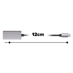 Maplin USB-C to HDMI V3.1 Adapter (Supports 4K Ultra HD @30Hz) - Grey, 0.12m