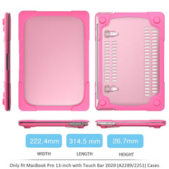 For MacBook Pro 13 inch 2022 & A2289 / A2251 / A2338 2020 PC + TPU Two Colors Laptop Protective Case