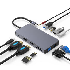 Blueendless 12 In 1 Multi-function Type-C / USB-C HUB Expansion Dock, 12 In 1