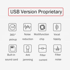 Compatible with PC / Mac for Live Broadcast, Show, KTV, etc., BK USB Port/White, BK USB Port/Black, BK USB Port/Red