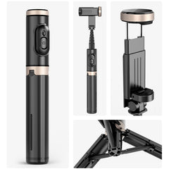 Q12 Hidden Design Reinforced Bluetooth Remote Control Tripod Selfie Stick, Q12 (Black)