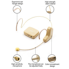 ASiNG WM03 2.4G Wireless Microphone Headset Microphone Bluetooth Speaker Kit, WM03 Black, WM03 White