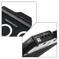 Portable Silicone Hand Roll USB Electronic Drum, Black Icon Version, Electronic Drum Black Icon Version