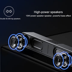 LEERFEI E91 10W Long Bar Shape Dual-speaker Multimedia Radio Bluetooth Audio, Support TF Card / U Disk / 3.5mm AUX, Support TF Card / U Disk / 3.5mm AUX
