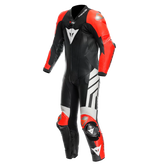 MUGELLO 3 Perforated 1PC LEATHER SUIT BLACK/FLUO-RED/WHITE