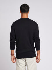 Mens Cotton Crewneck in Black Bright White DHM