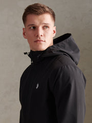 Mens Hooded Windbreaker Black Bright White DHM