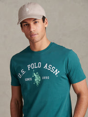 Mens Signature Arch Print T-Shirt Mediterranea