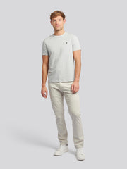 Mens Double Horsemen T-Shirt Mid Grey Marl