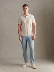 Mens Double Horsemen Polo Shirt Beige