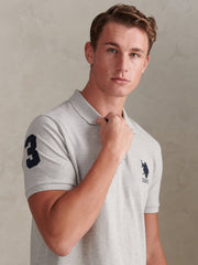 Mens Player 3 Polo Shirt Mid Grey Marl