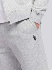 Mens Double Horsemen Sweat Shorts Mid Grey Marl