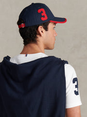 Mens Player 3 Baseball Cap Dark Sapphire Navy / Haute Red DHM