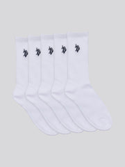 Mens Five Pack Classic Sports Socks in Bright White