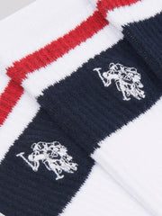 Mens 3 Pack Brand Stripe Socks Bright White