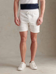 Mens Linen Blend Deck Shorts Bright White