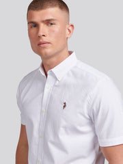 Mens Short Sleeve Oxford Shirt Bright White