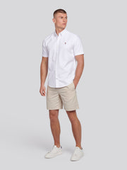 Mens Short Sleeve Oxford Shirt Bright White