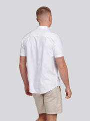 Mens Short Sleeve Oxford Shirt Bright White