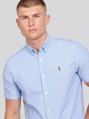 Mens Short Sleeve Oxford Shirt Blue Yonder