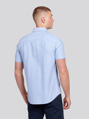 Mens Short Sleeve Oxford Shirt Blue Yonder