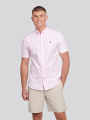 Mens Short Sleeve Oxford Shirt Orchid Pink