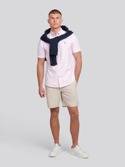 Mens Short Sleeve Oxford Shirt Orchid Pink