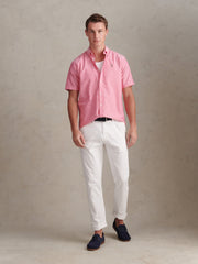 Mens Short Sleeve Oxford Shirt Chateau Rose
