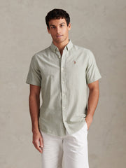 Mens Short Sleeve Oxford Shirt Sea Spray