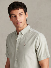 Mens Short Sleeve Oxford Shirt Sea Spray